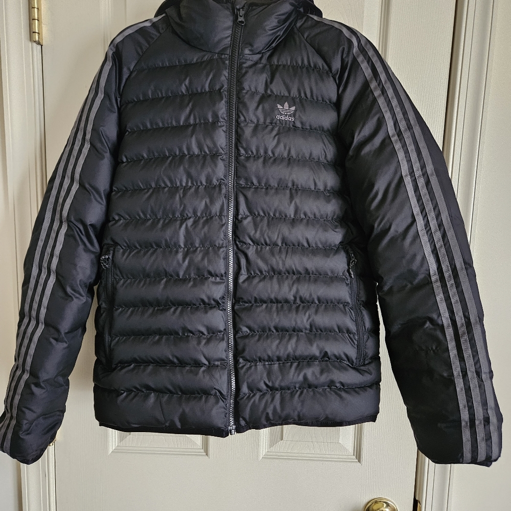 Young Mens Hooded Adidas Coat